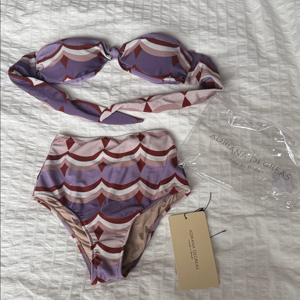 Adriana Degreas Purple and Pink Bikini Set